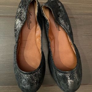 Lucky Brand shiny black flat